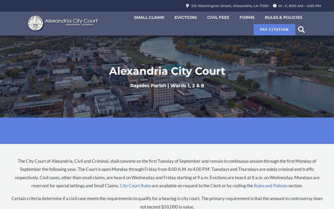 Alexandria court docket source image from Alexandria City Court