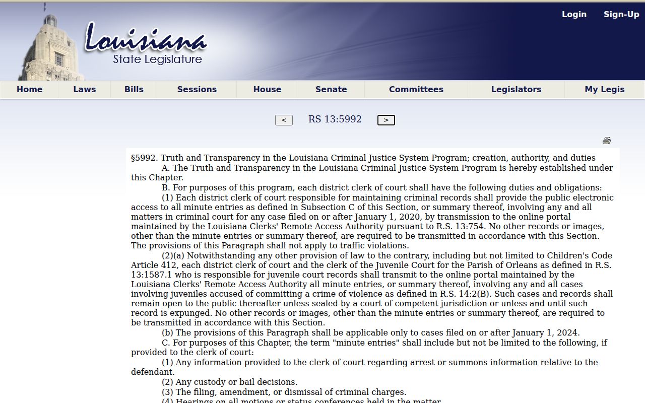 Rapides Parish criminal docket source for Louisiana criminal minute entry access