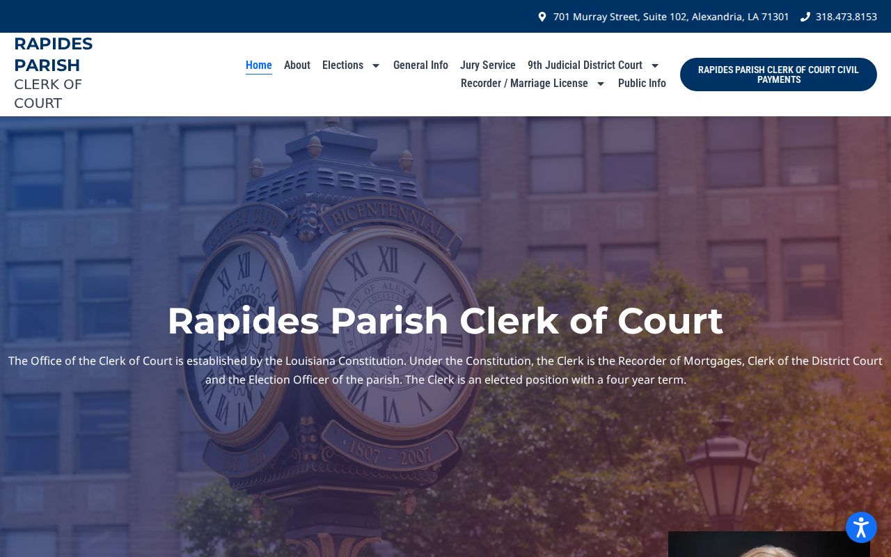 Rapides Parish court docket access at the Rapides Parish Clerk of Court