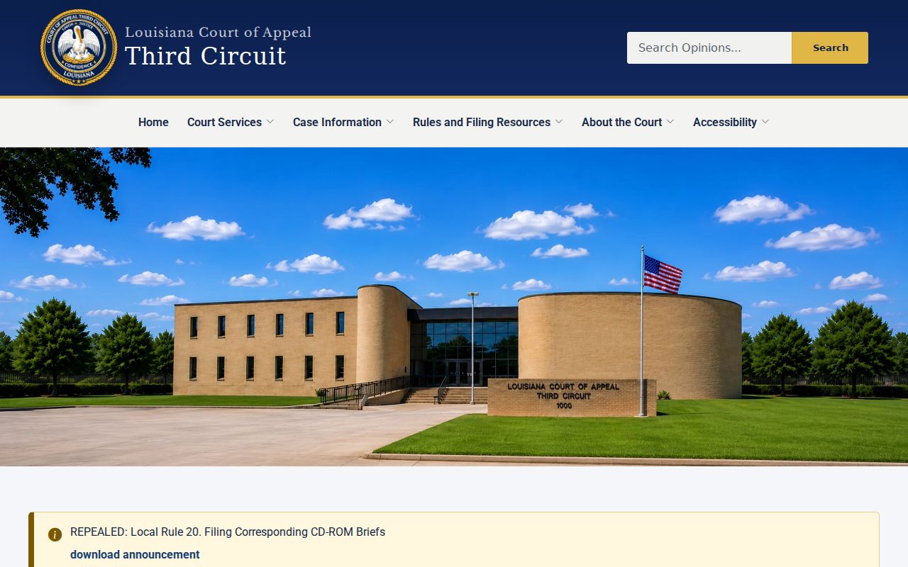 Rapides Parish court docket source for Louisiana Third Circuit appellate court