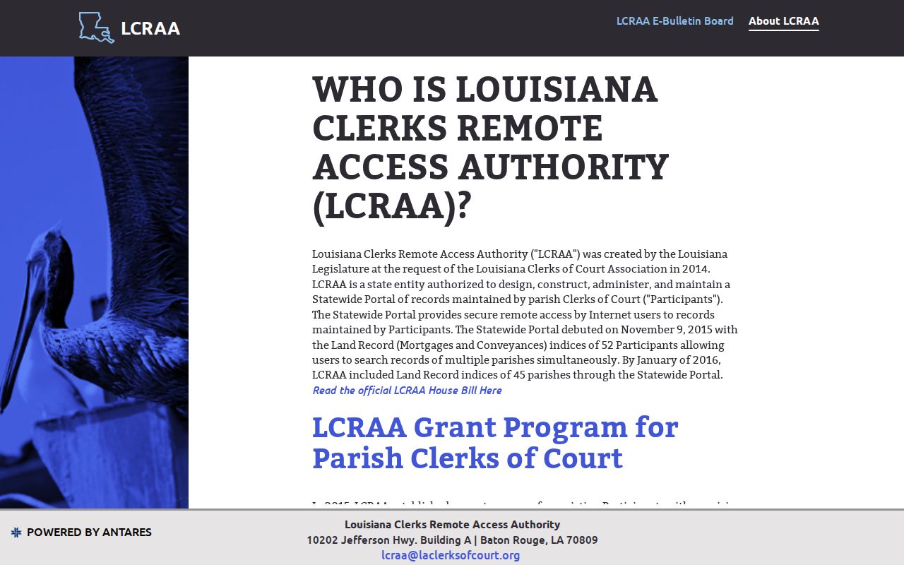 Rapides Parish court docket source for LCRAA remote clerk access
